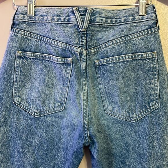 Veronica Beard Carly Kick Flare High Rise Jean Pebble Stone Raw Hem Blue Sz 26 - Picture 6 of 11